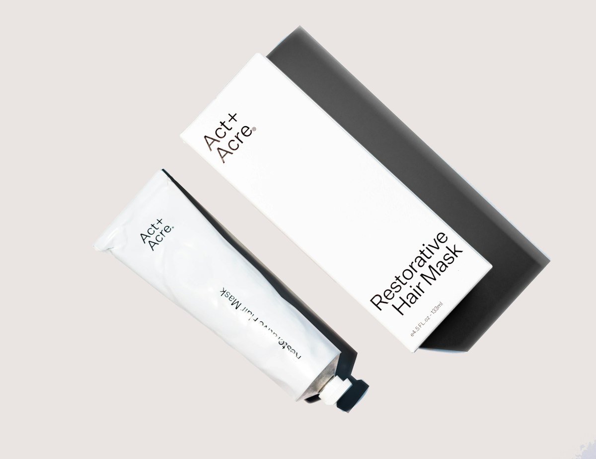 Restorative hair mask and treatment tube from the Bloom hair ritual shelf